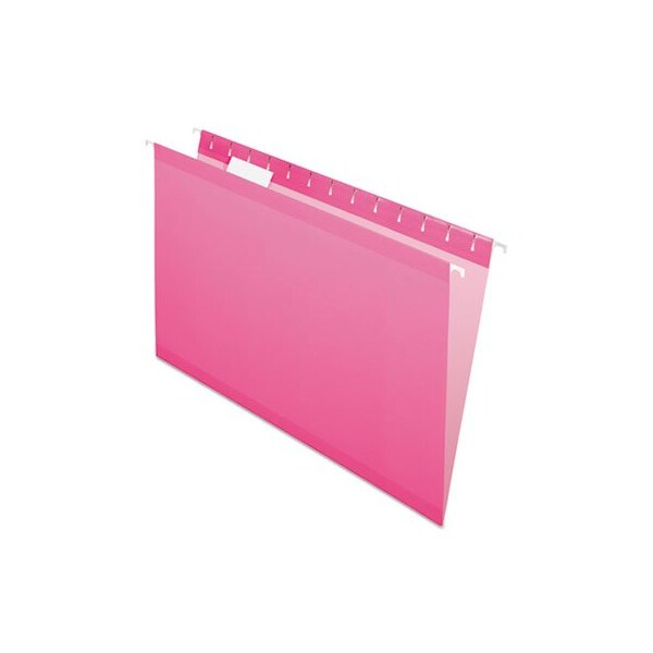 Tops Business Forms Pendaflex, COLORED REINFORCED HANGING FOLDERS, LEGAL SIZE, 1/5-CUT TAB, PINK, 25PK 415315PIN - main